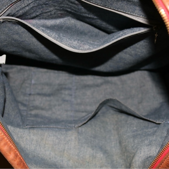 Clare V. Racer Zip-Top Tote Bag in Camel Tan - Picture 13 of 16